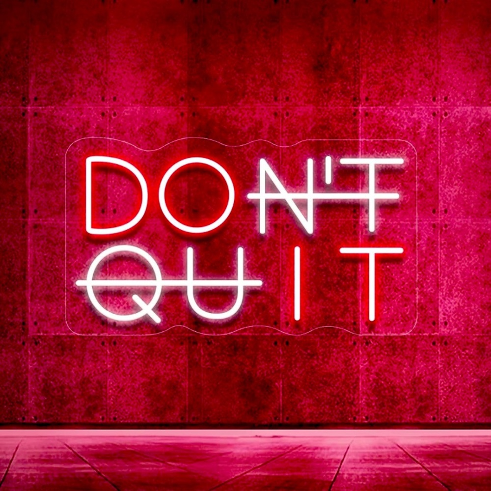 DON'T QUIT/DO IT Red Cute Neon Sign Light Gym/Work Space/Man Cave/Dorm Decor